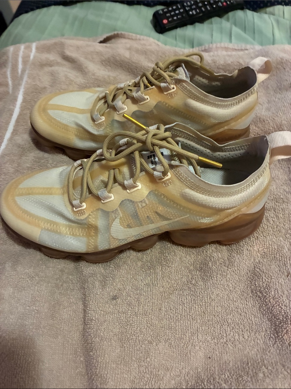 Nike Women’s Beige/Tan Breathable Vapormax-Style Athletic Sneakers